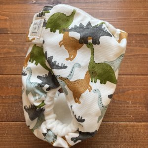 画像3: てくてくダイナソー（きなり） 【よつばのおむつ/日本製/ハンドメイド】 布おむつカバー （透湿性防水布使用）恐竜,男の子 (3)