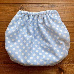 画像3: 【大きいトレパン XL:90-110】 みずたま（水色） パンツ型おむつカバー（防水）立ったまま交換出来る♪ドット,水玉 (3)