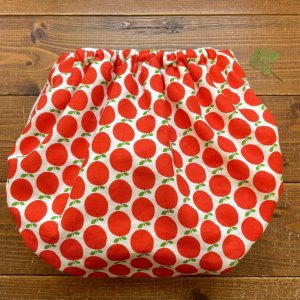 画像3: ぽんぽんリンゴ（レッド）透湿性防水布入りトレパン【ハンドメイド】立ったまま交換出来る♪ パンツ型おむつカバー/アップル,林檎,りんご,赤 (3)