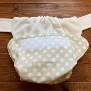 画像4: みずたま（カフェオレ） 【よつばのおむつ/日本製/ハンドメイド】 布おむつカバー （透湿性防水布使用）水玉,ベージュ ナチュラル (4)