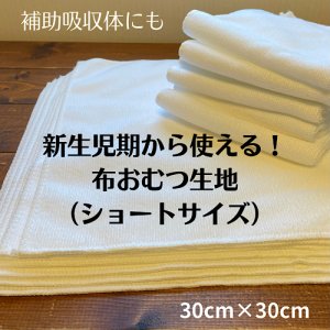 画像1: 新生児・ねんね期に最適♪ふわもち布おむつ生地（フラット・ショートサイズ）超吸収！お手入れ簡単♪乾きやすい♪ 【クリックポスト送料無料！】30×30cm (1)