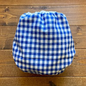 画像6: ギンガムチェック（ブルー２） 【よつばのおむつ/日本製/ハンドメイド】 布おむつカバー （透湿性防水布使用）青 ナチュラル (6)