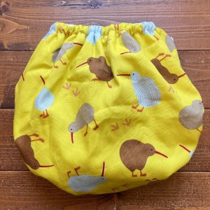 画像3: 【大きいトレパン XL:90-110】 おさんぽキーウィ パンツ型おむつカバー（防水）立ったまま交換出来る♪ストライプ /鳥,キーウイ,イエロー (3)