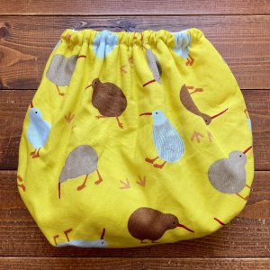 画像3: おさんぽキーウィ/透湿性防水布入りトレパン【ハンドメイド】立ったまま交換出来る♪ パンツ型おむつカバー/鳥,キーウイ,イエロー (3)