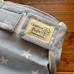 画像2: ドリーミースター（ブルーグレー） 【よつばのおむつ/日本製/ハンドメイド】 布おむつカバー （透湿性防水布使用）青 星柄 (2)