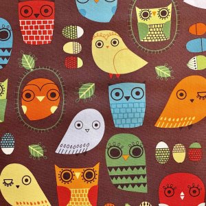 画像1: 【布からオーダー】月夜のフクロウ【よつばのおむつ/日本製/ハンドメイド】 布おむつカバー（マジックテープ）トリ,北欧,森,どんぐり ＊サイズをお知らせください (1)