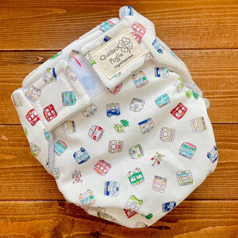 よつばのおむつ 日本製ハンドメイド 布おむつカバー 透湿性防水布使用 電車
