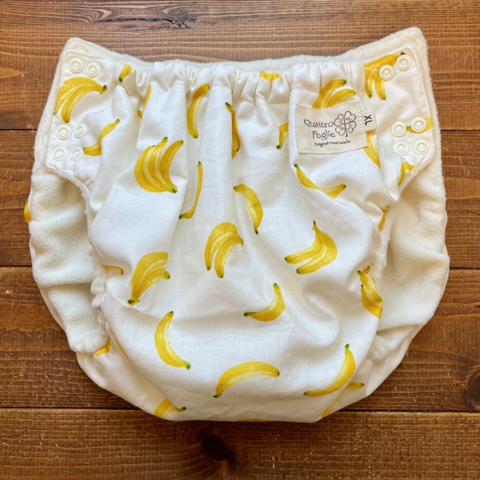 【受注製作】ごきげんバナナ【大きいトレパン XL:90-110】パンツ型おむつカバー（防水）立ったまま交換出来る♪