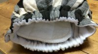 画像1: ブロックチェック（濃紺/ネイビー）【立ったまま交換出来る♪パンツ型おむつカバー】トレパンにも♪ハンドメイド*透湿性防水布入り